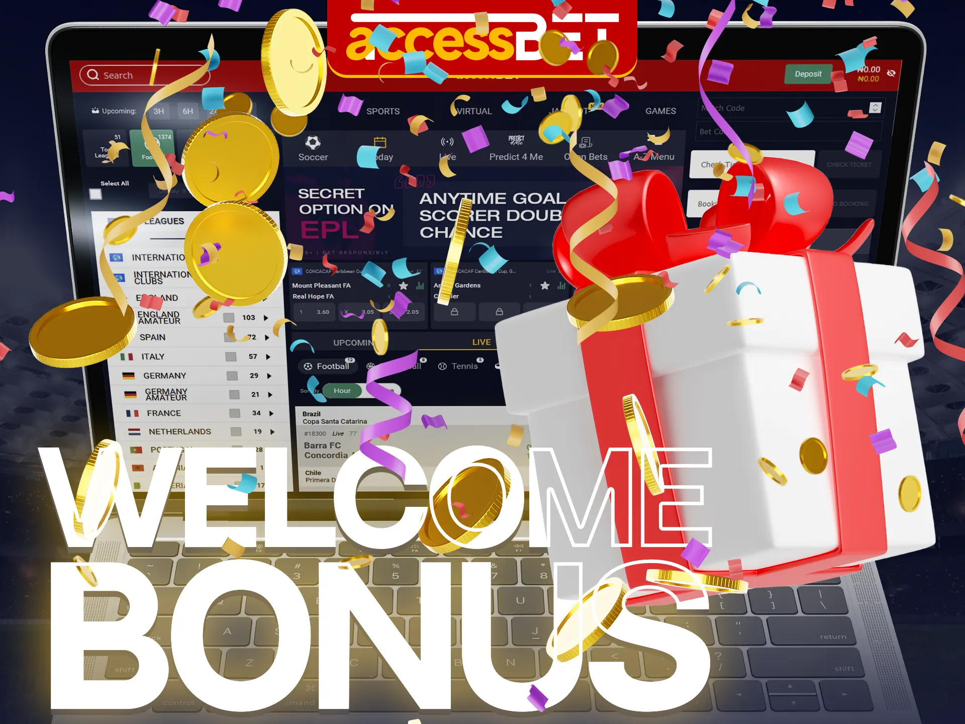 Start playing casino games online with Accessbet and get a lot of bonuses.