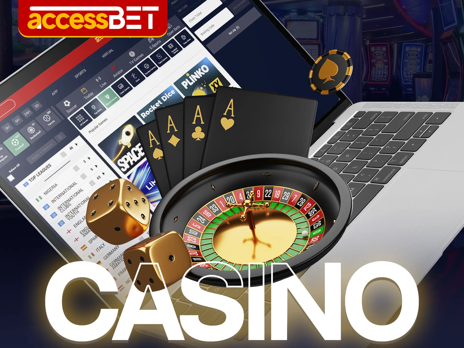 You can play online casino games and slot machines at Accessbet casino in Nigeria.