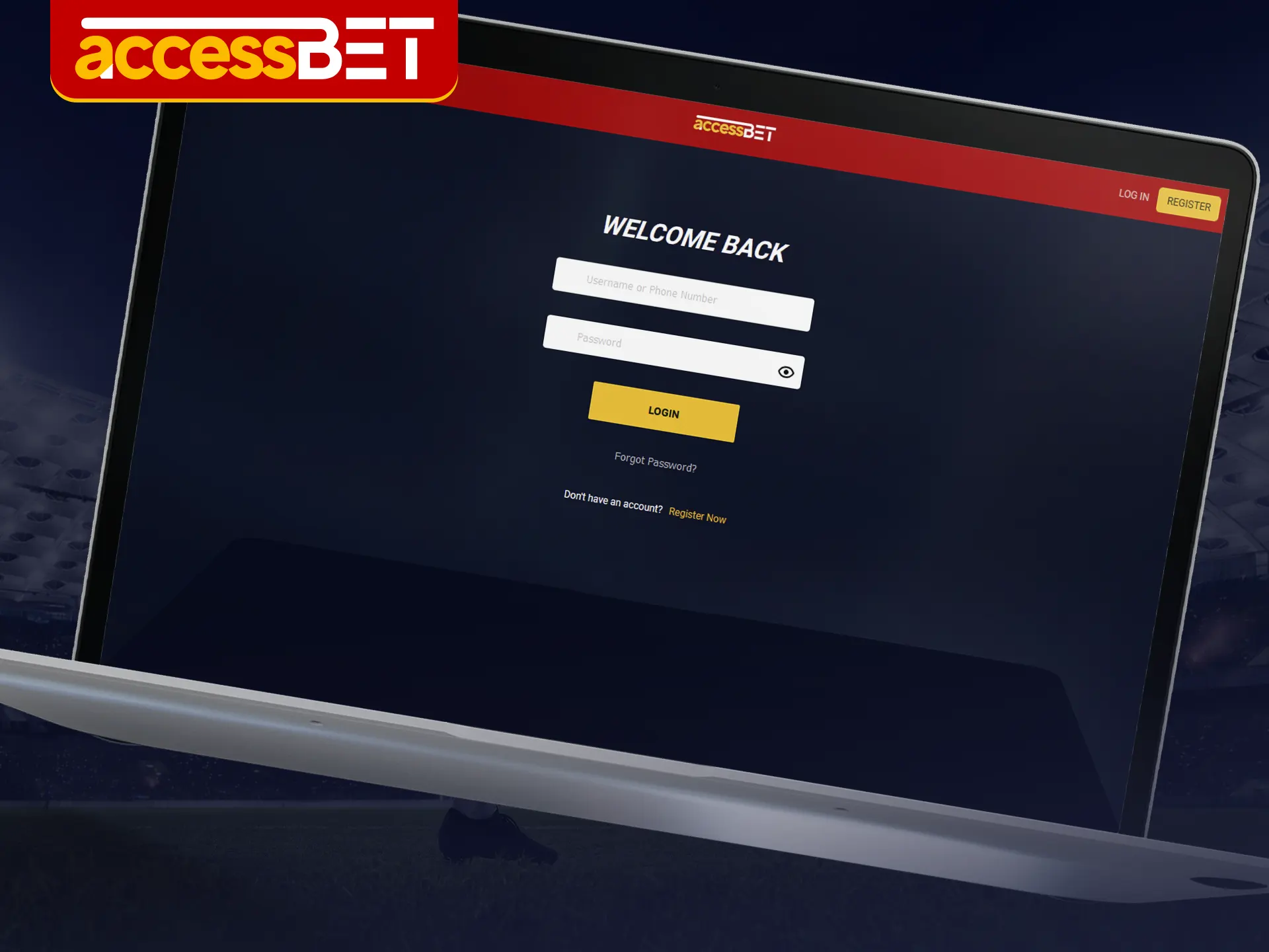 Log in to the Accessbet online website.