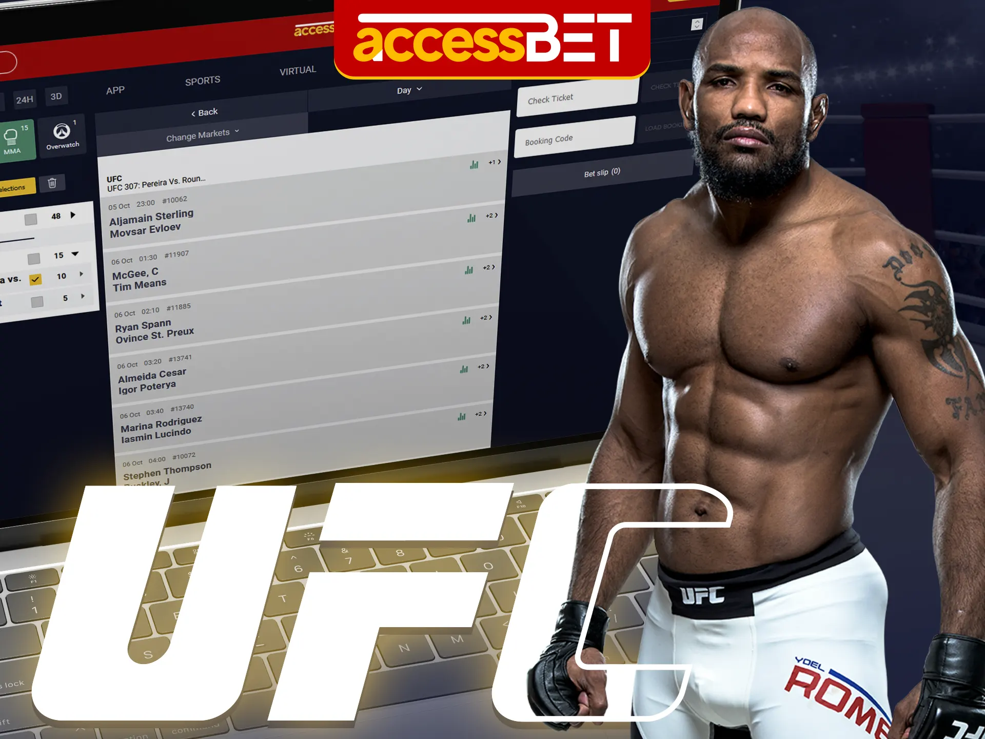 Use Accessbet for UFC betting.