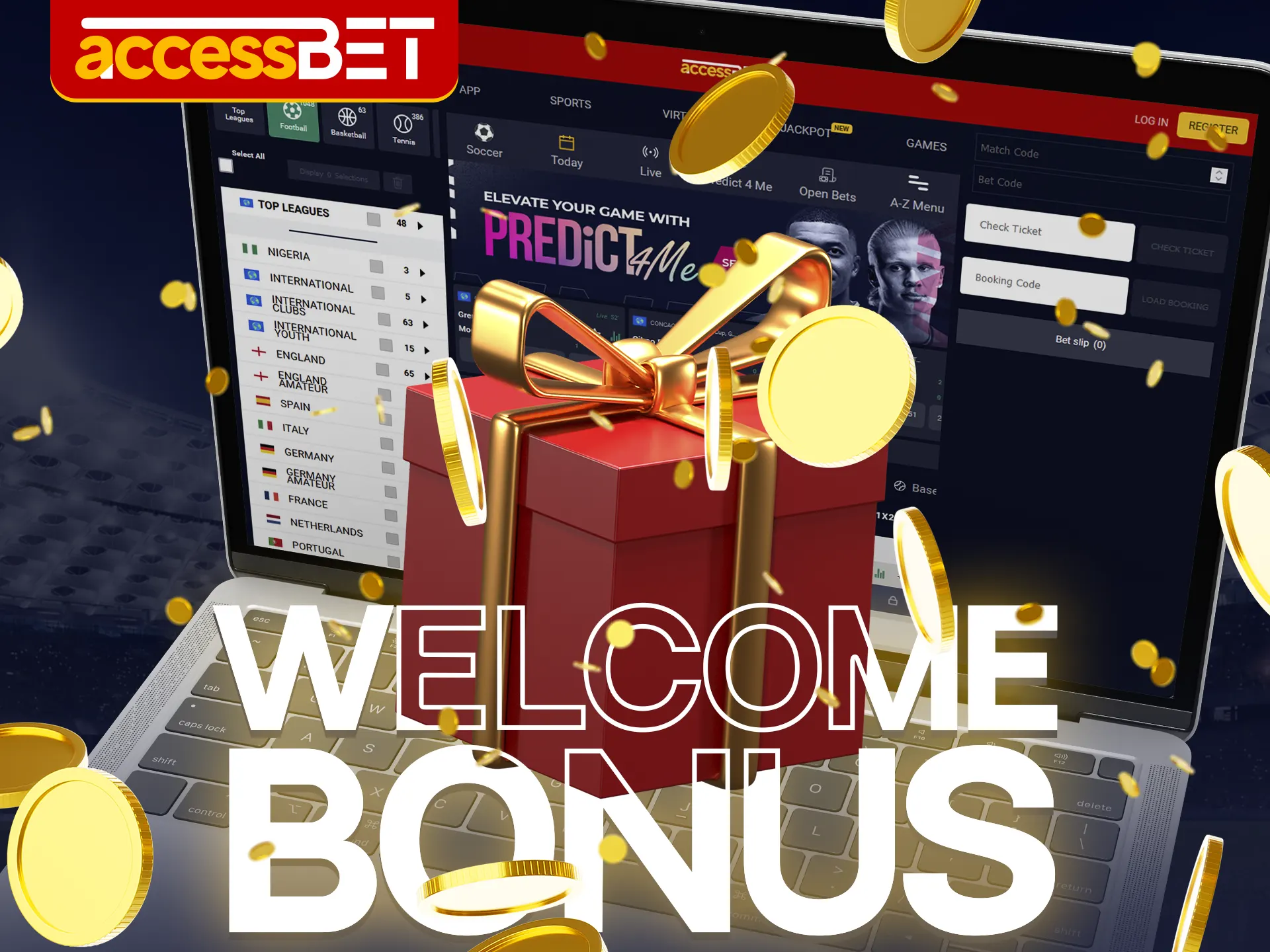 Accessbet welcome bonus is available to new players.