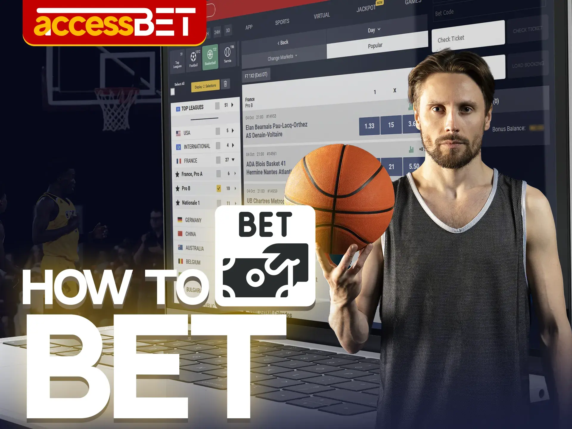 At AccessBet, you can quickly place a bet on your favorite basketball team.