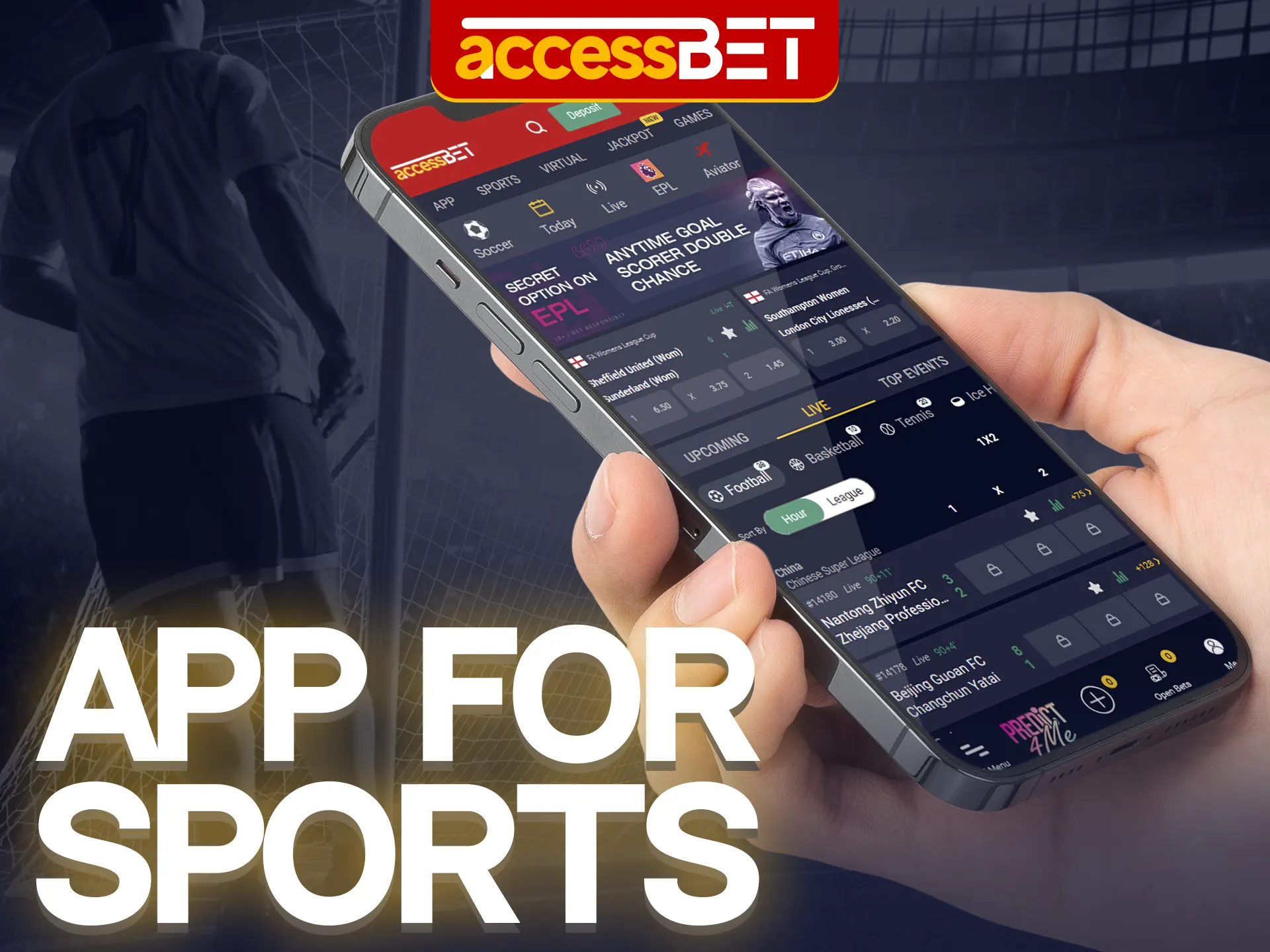 The unique AccessBet app allows you to bet from wherever you are.