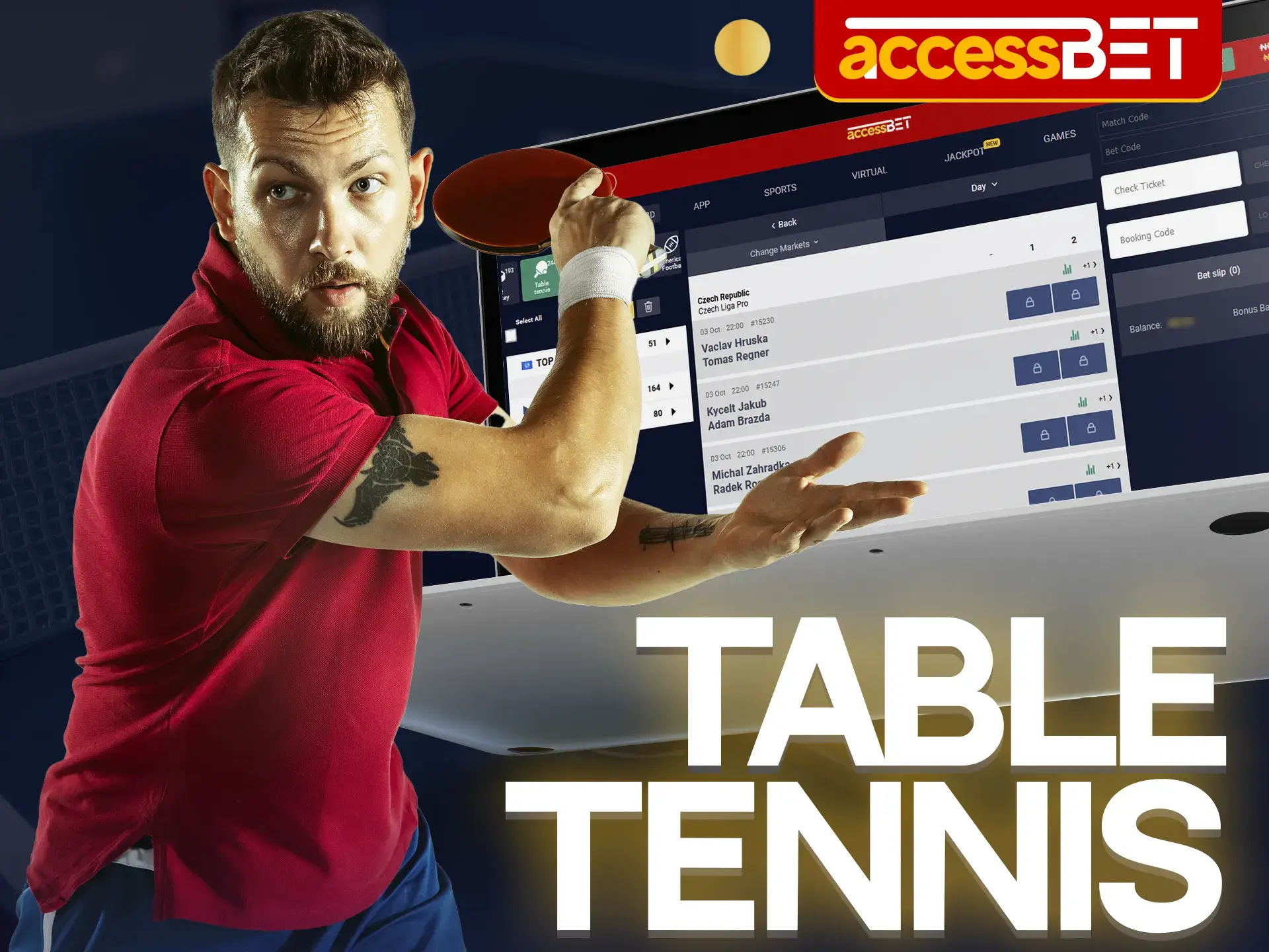 Gain betting experience by making accurate table tennis predictions at AccessBet Casino.