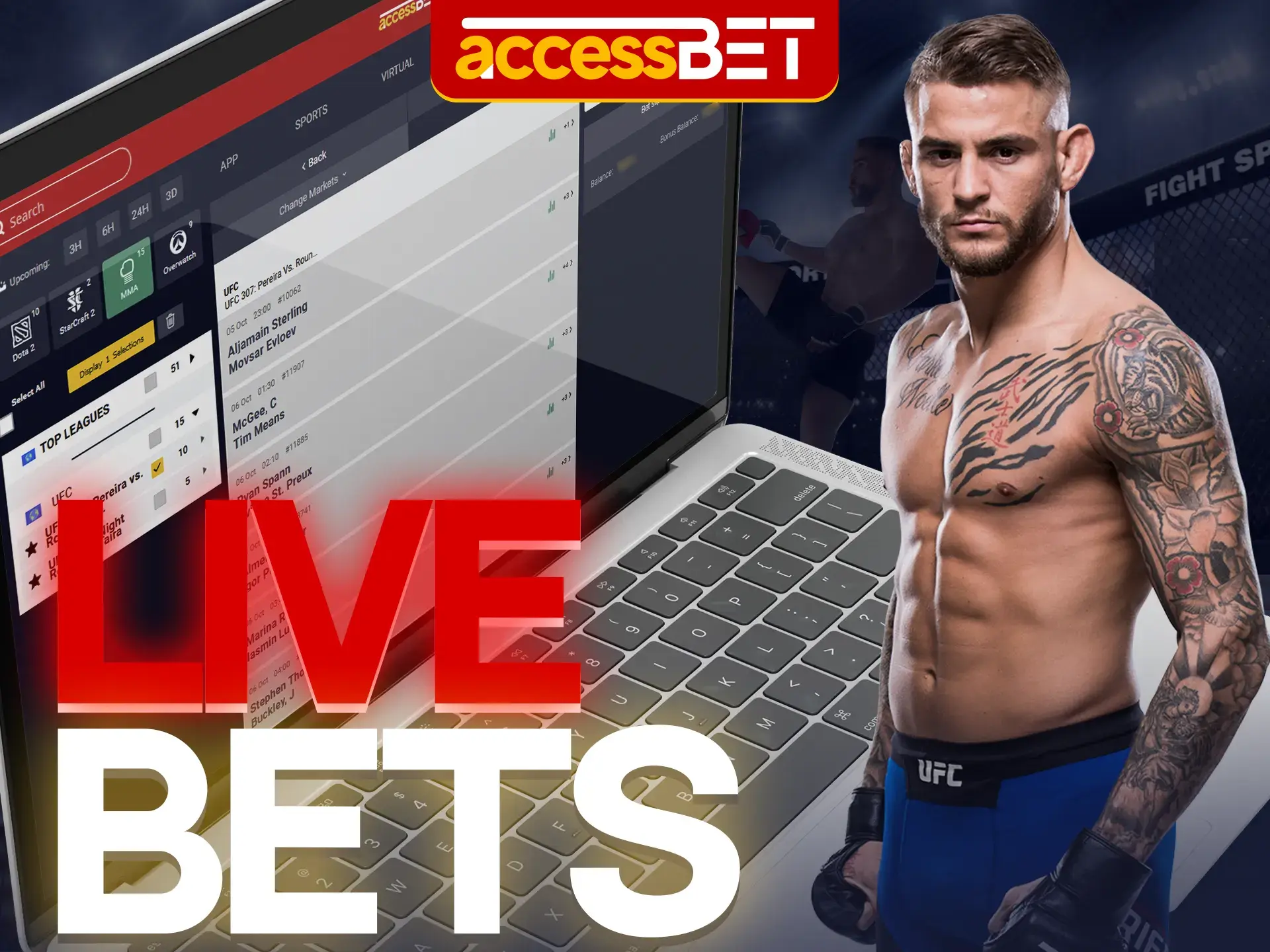 Follow the fighters' stats to make an accurate live prediction from bookmaker AccessBet.