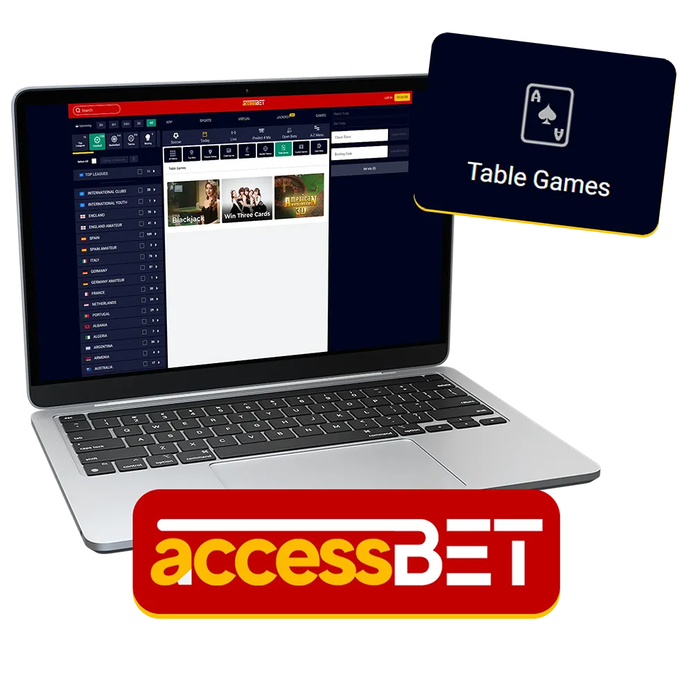 Table games are the most popular casino games at Accessbet.