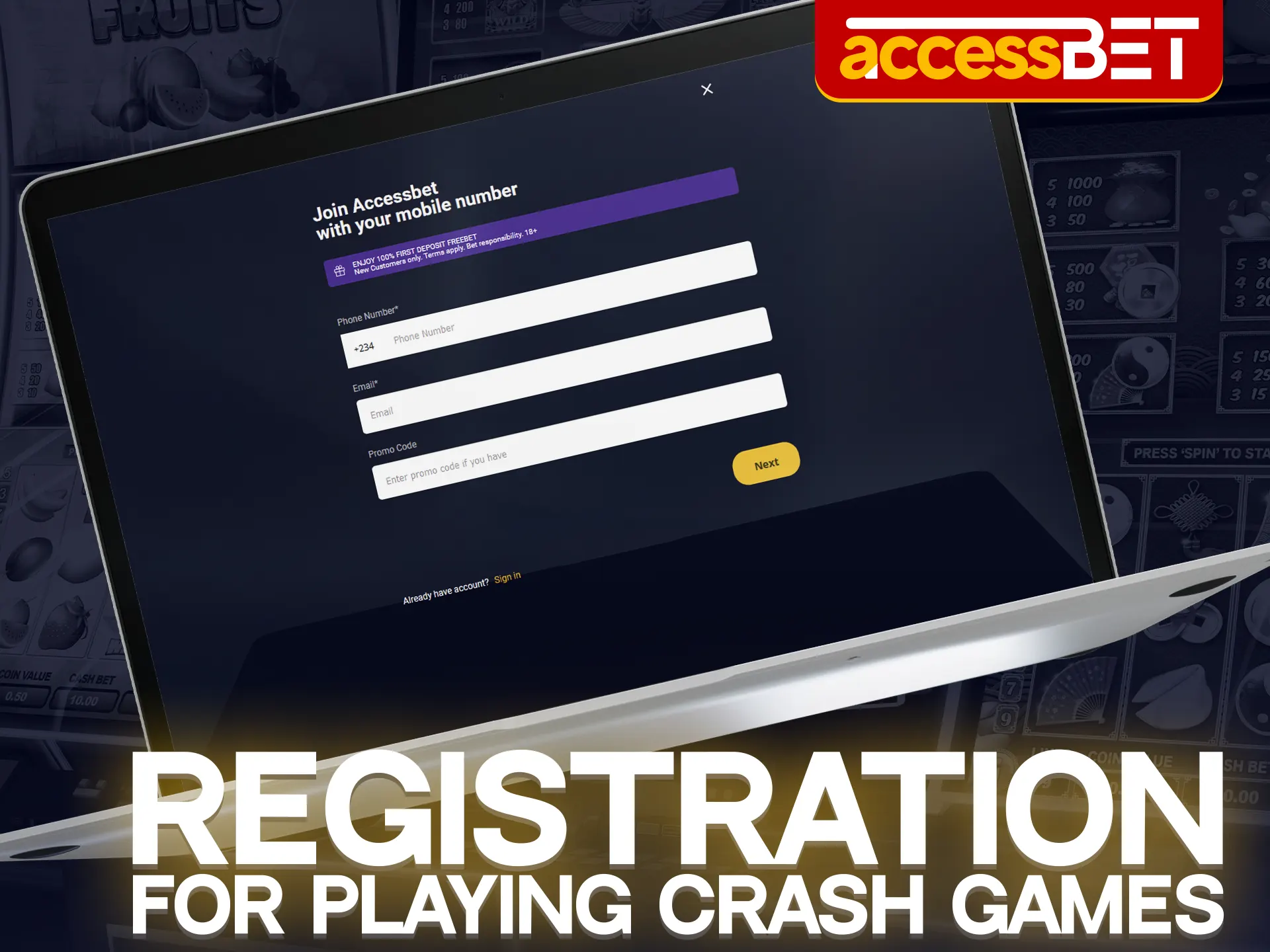 To sign up for Accessbet, please read the instructions.