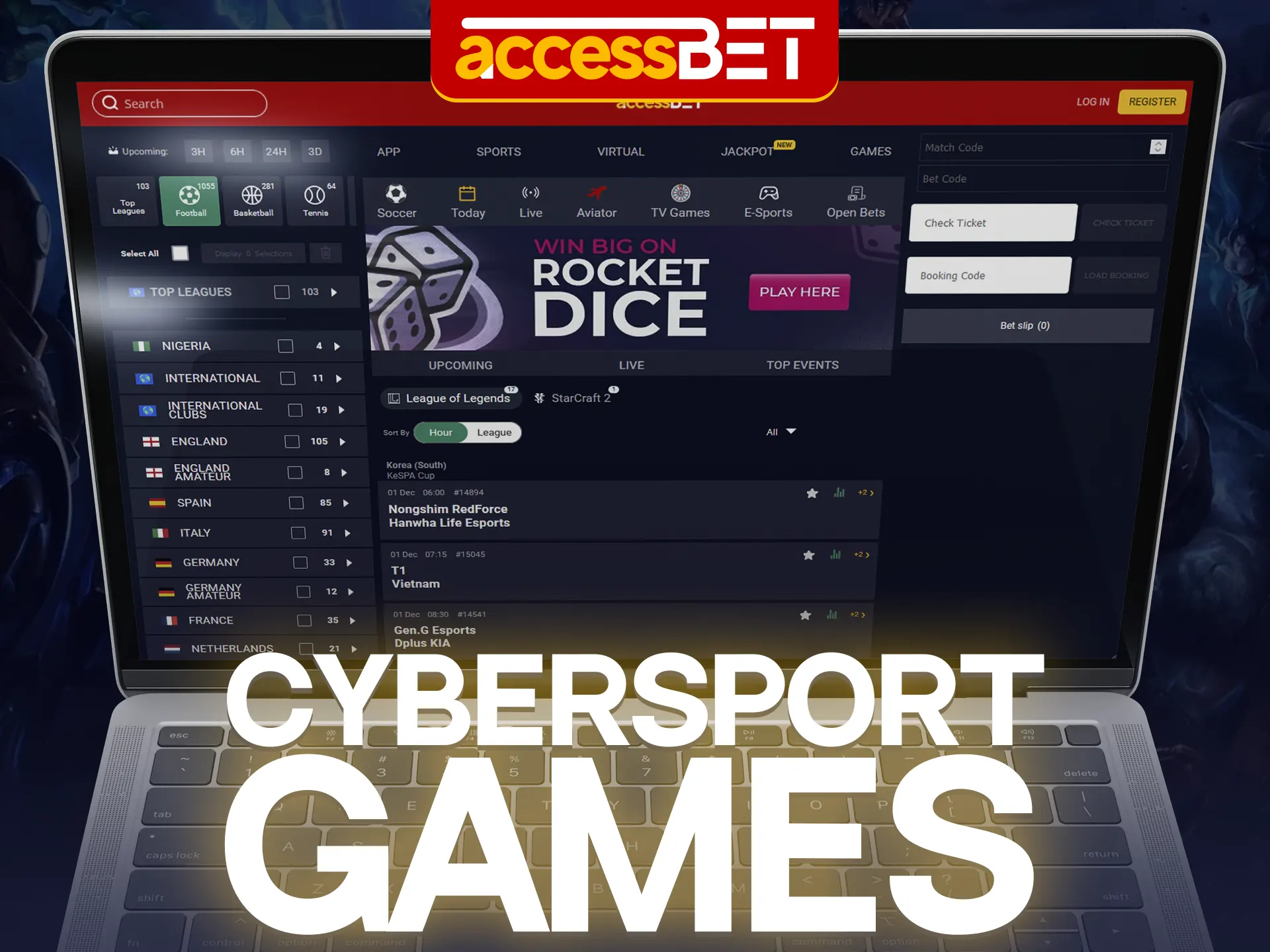 Check out the list of cybersports games available at Accessbet.