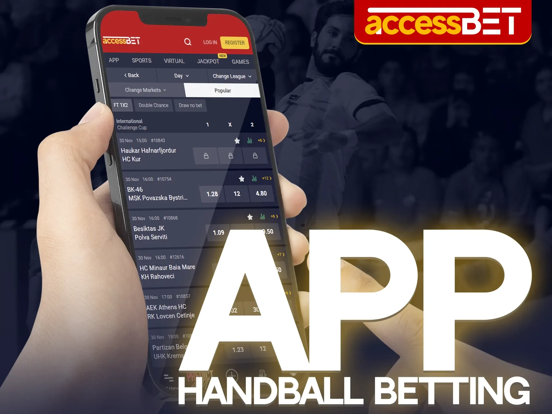 Betting on handball in the Accessbet app is very convenient.