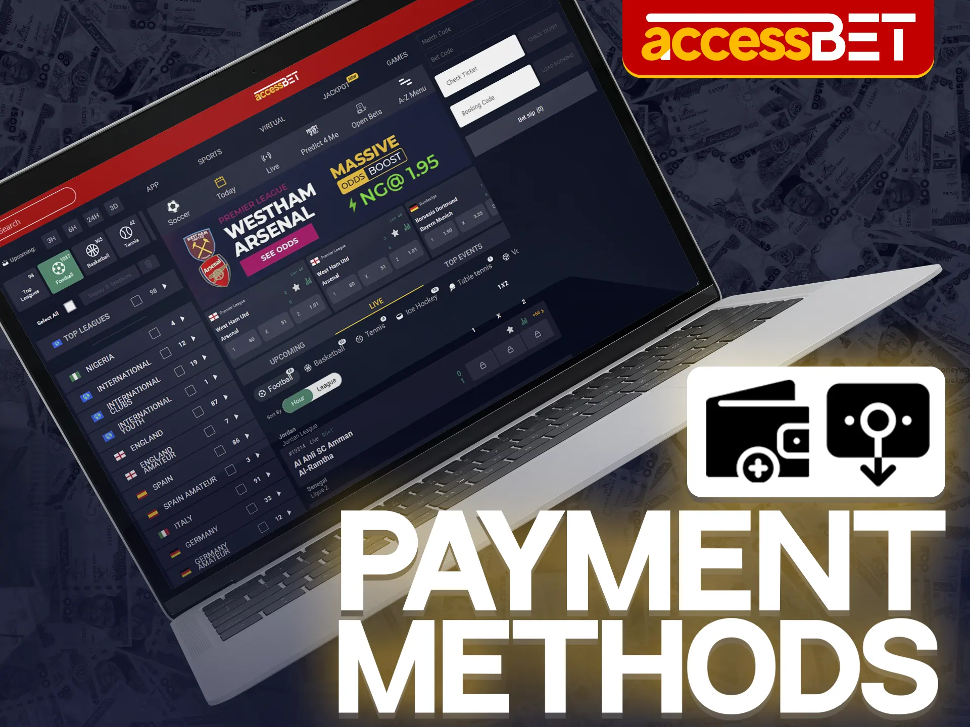 Check out the information about Accessbet's payment systems.