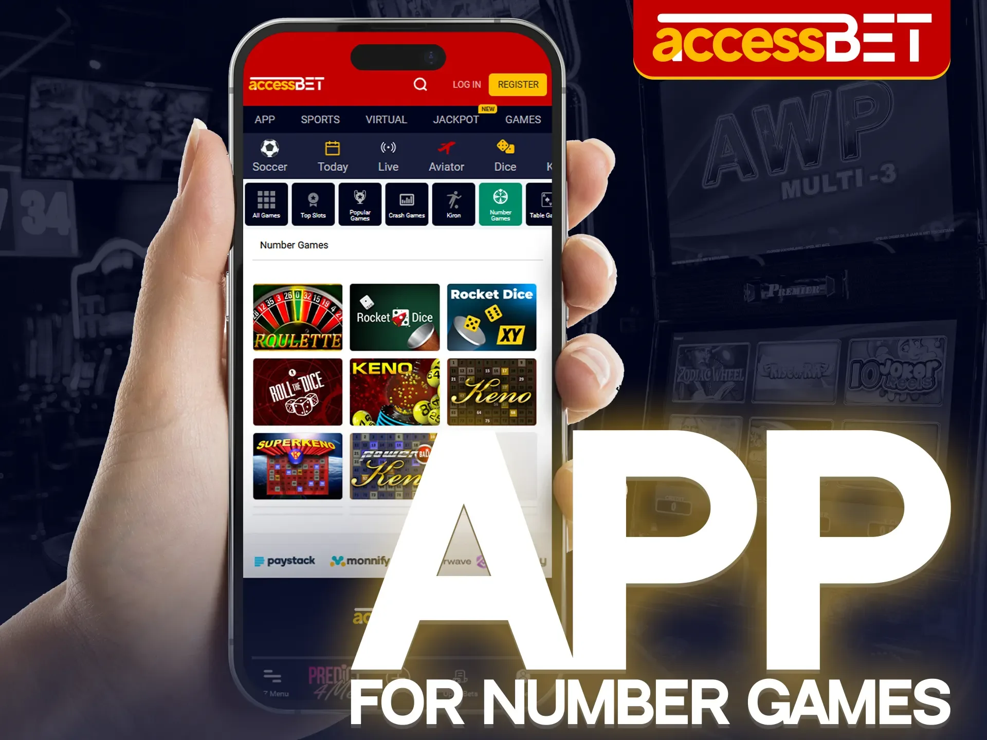 The Accessbet app allows you to play Number Games from anywhere in the world.