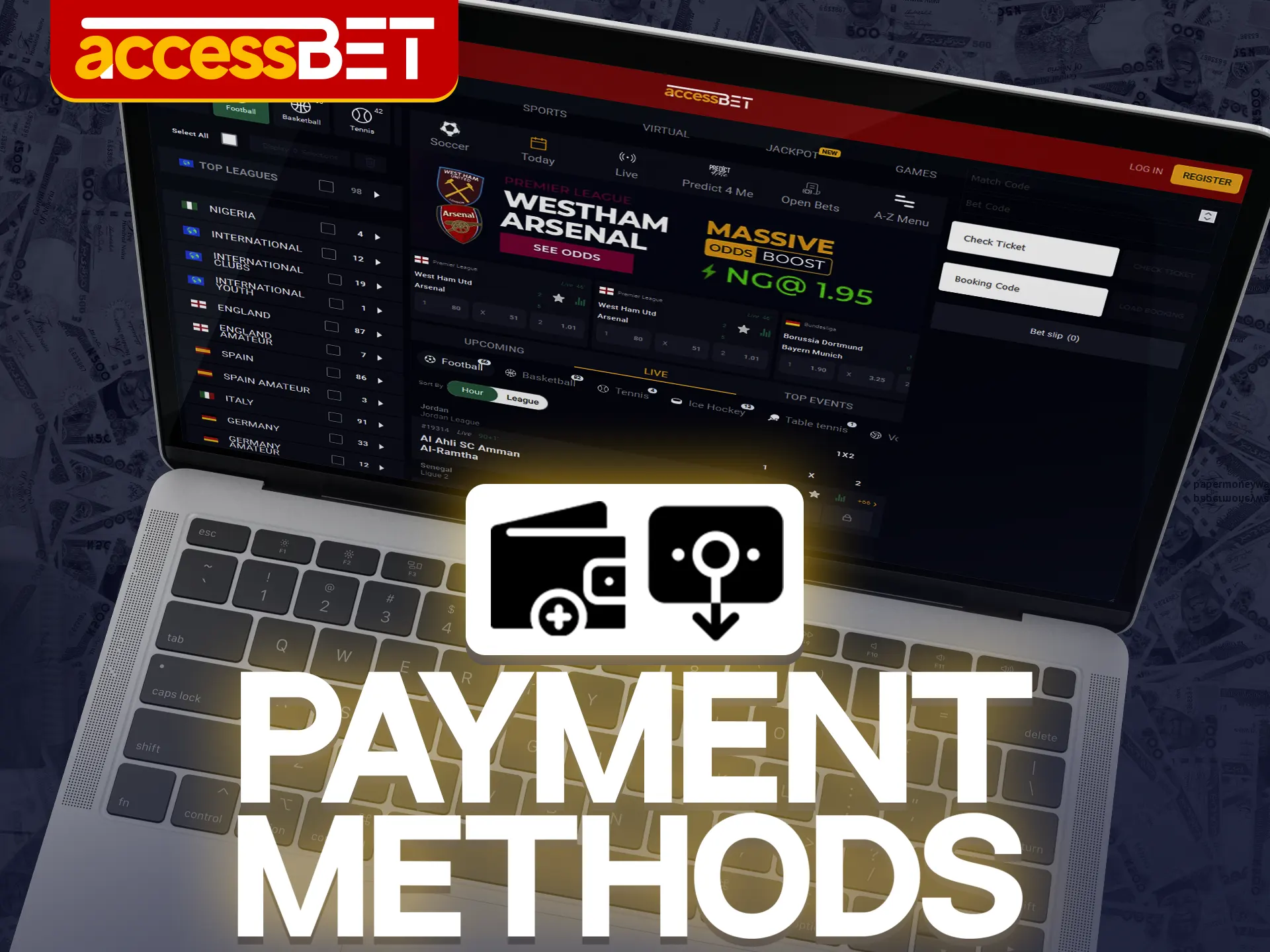 Find out what methods you can use to fund your Accessbet account.