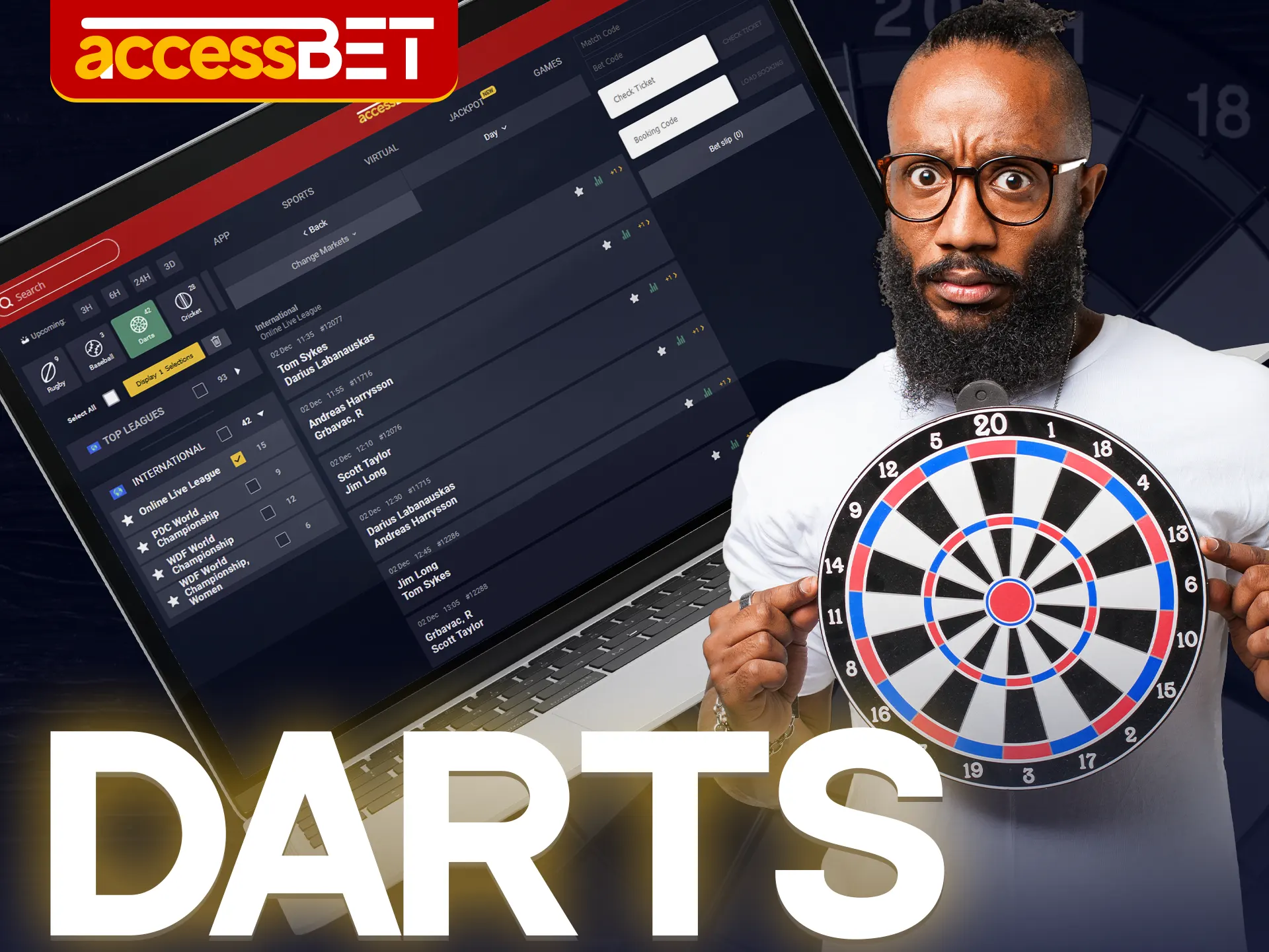 Win big money betting on darts matches at Accessbet.