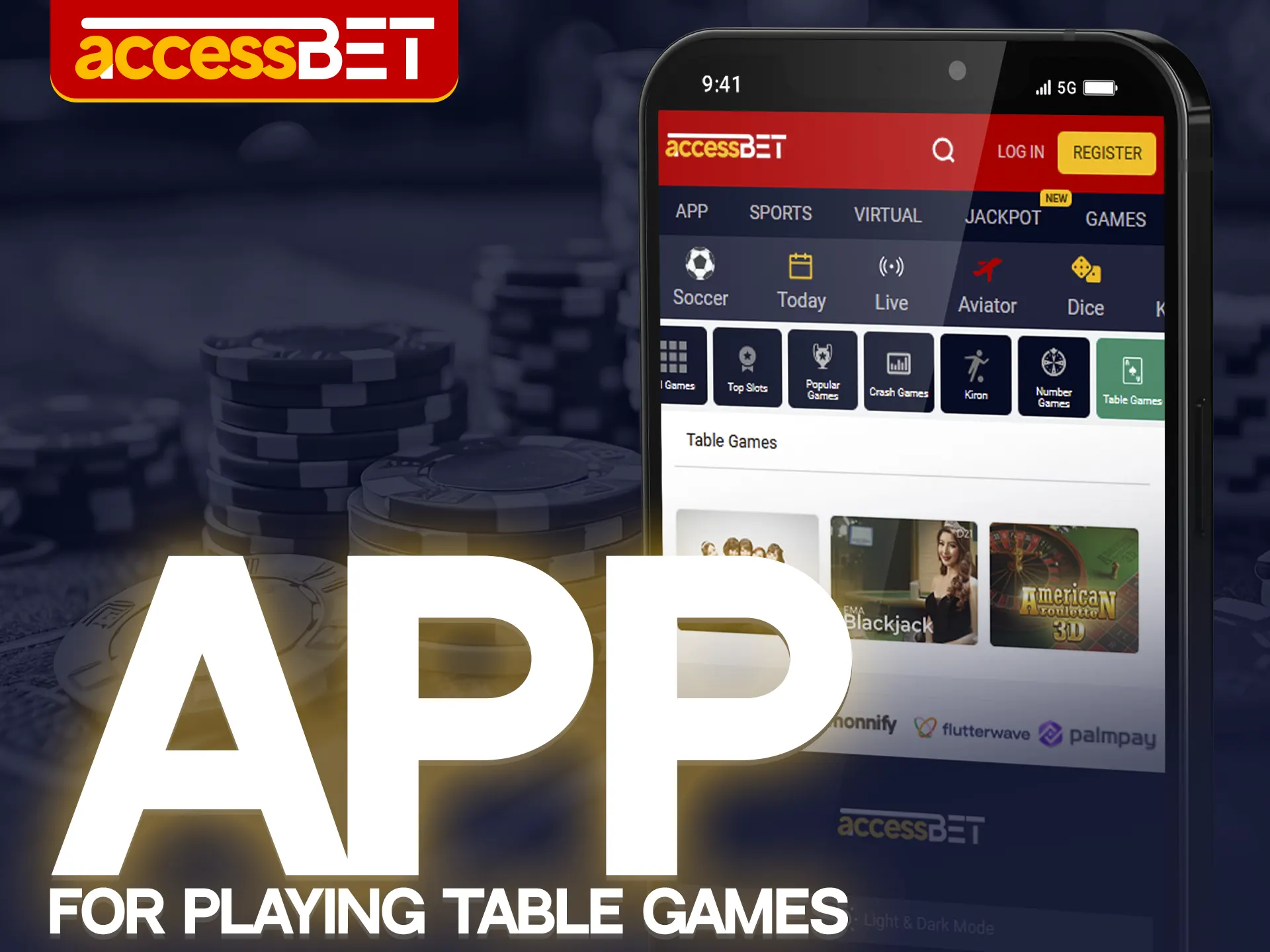 The Accessbet mobile app allows you to enjoy table games around the clock.