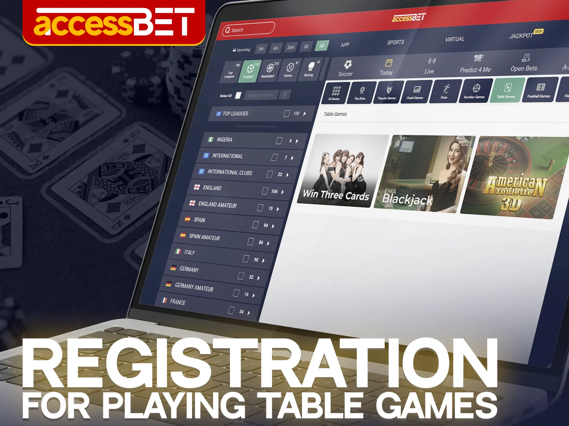 Familiarize yourself with Accessbet registration requirements and create an account.