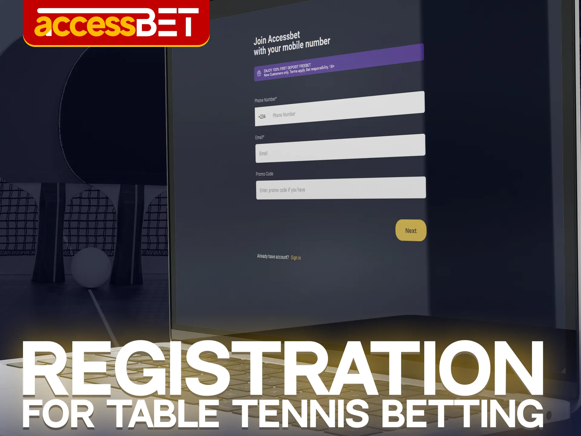 You need to fill in all the fields to successfully complete your Accessbet registration.