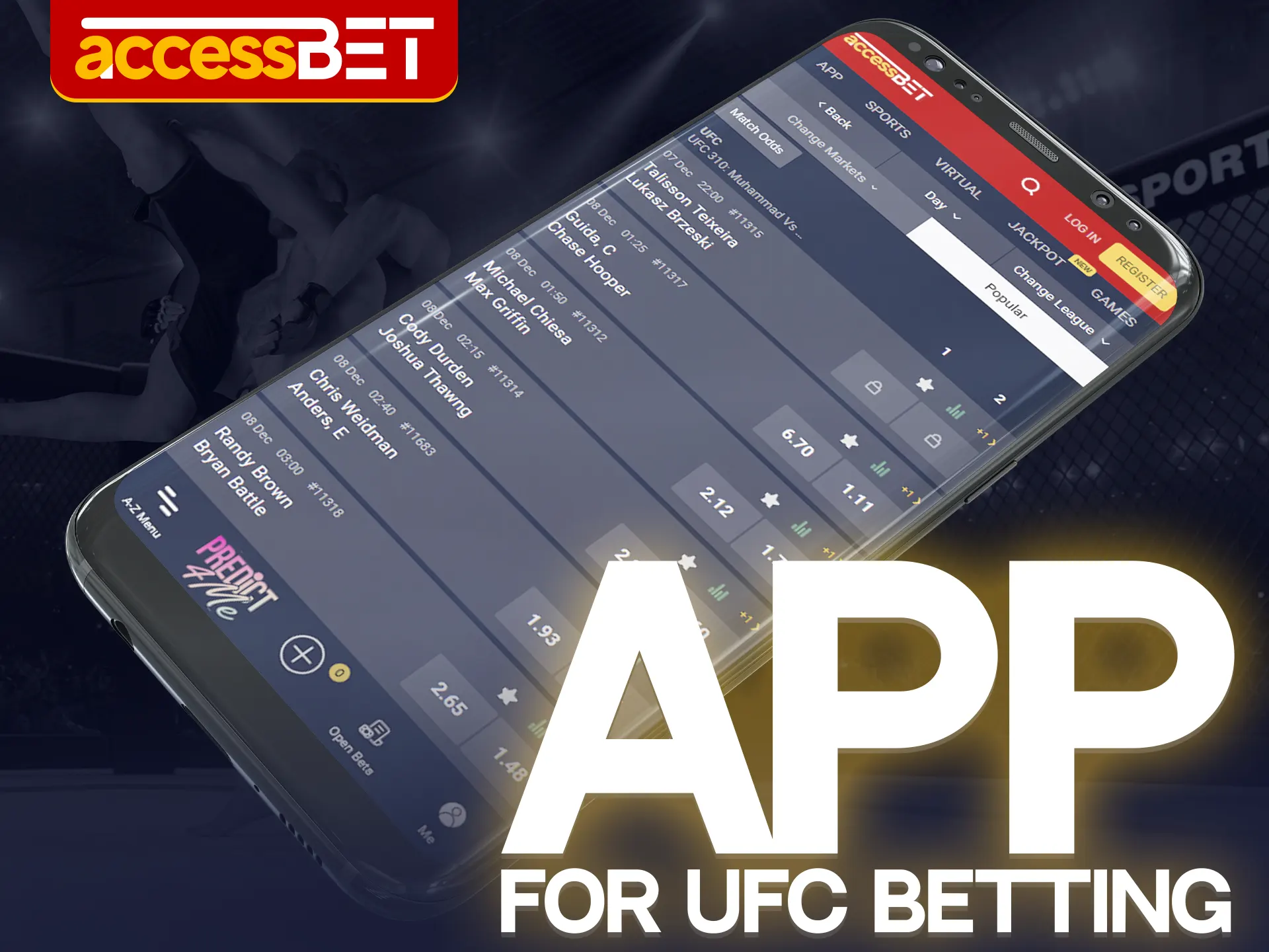 Try betting on UFC via the Accessbet mobile app.