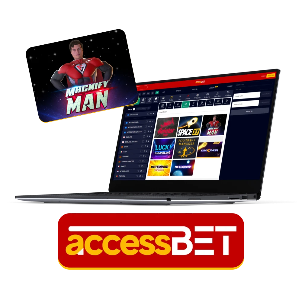 Join Accessbet and start playing Magnify Man.