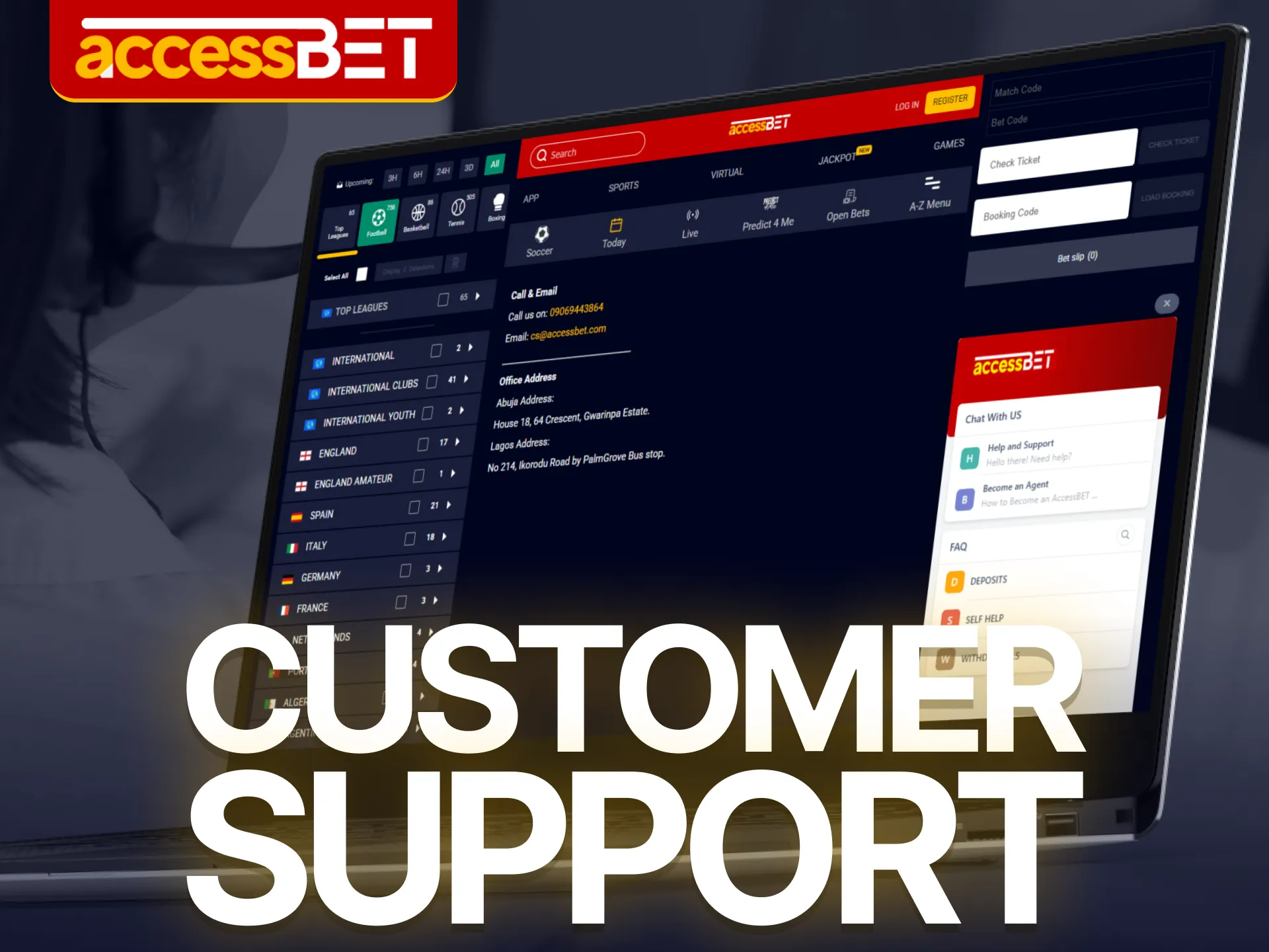 The Accessbet assistance team is available to assist.