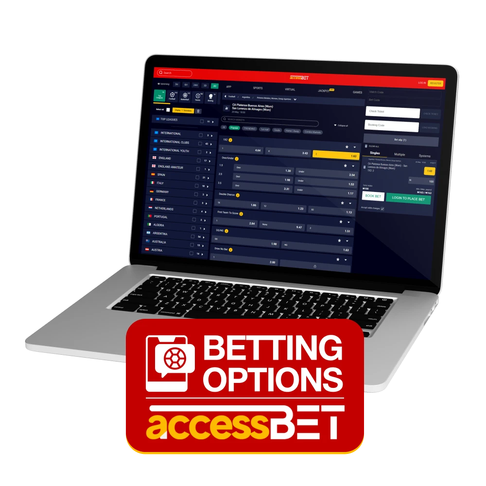 Accessbet offers a huge range of sports betting options.
