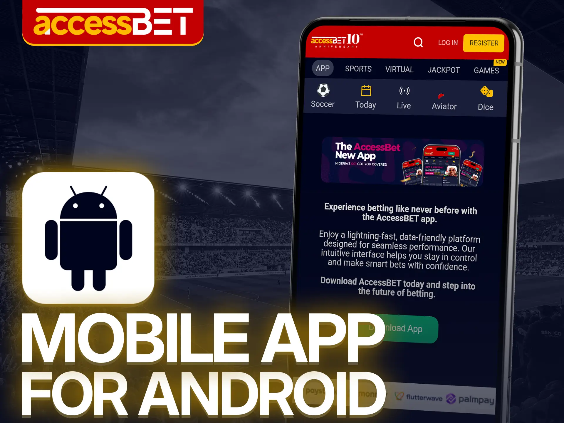 Get full access to sports betting and casino games in the Accessbet app for Android.