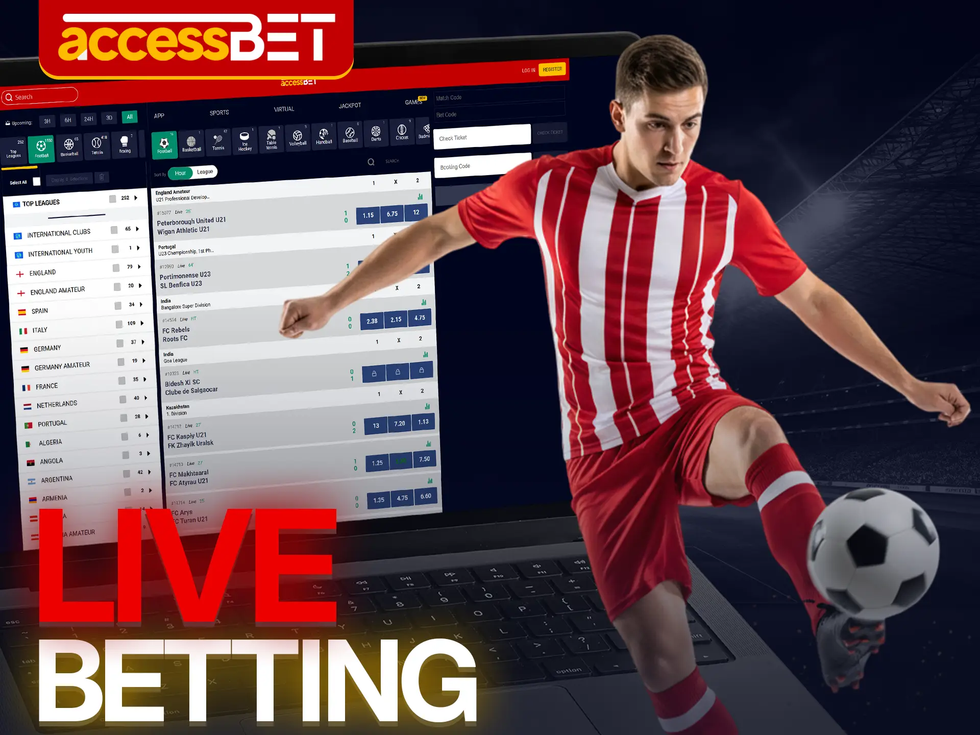 Accessbet offers live betting on a variety of sports and provides high-quality streams.