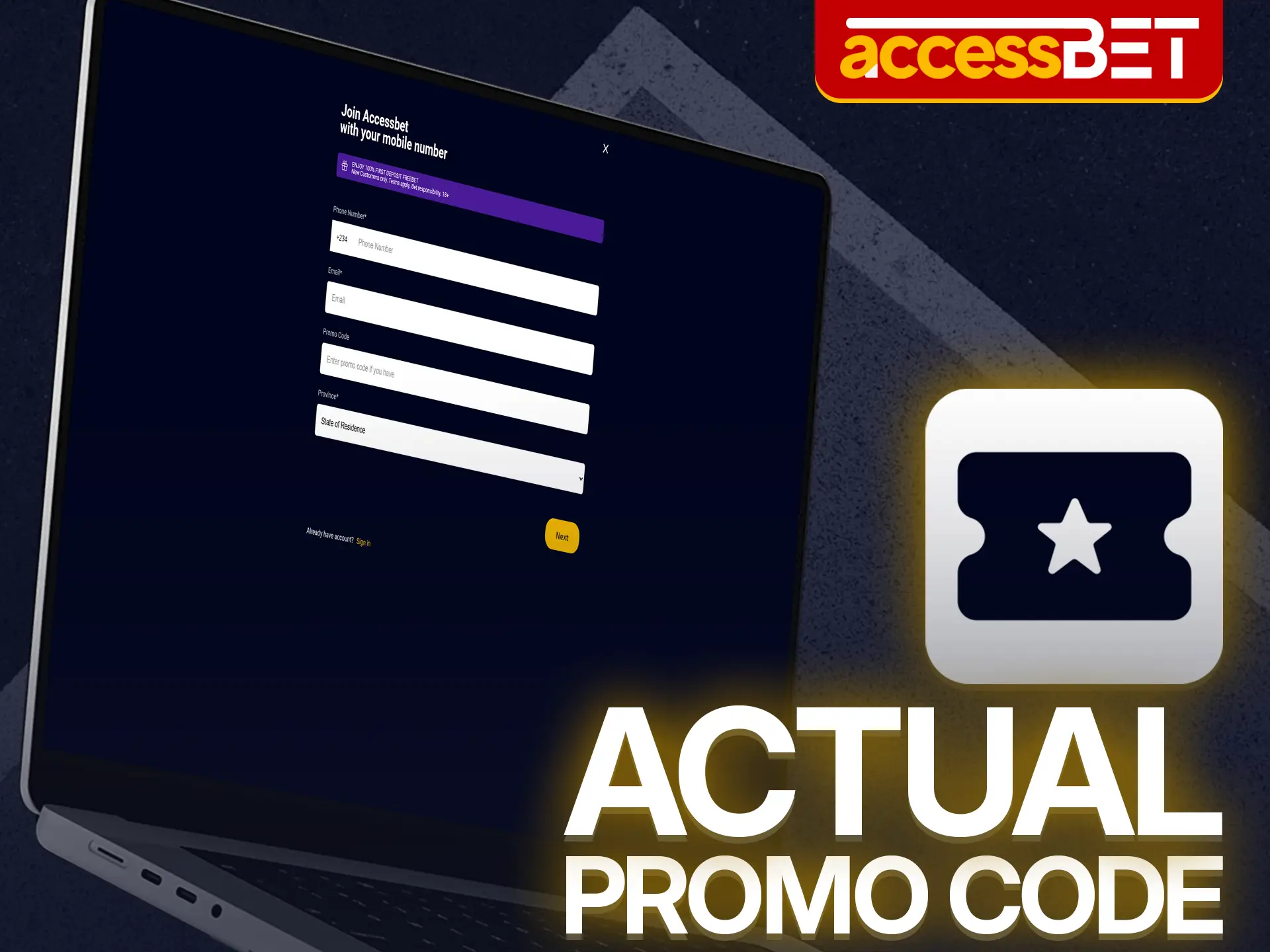New and old Accessbet players can both receive rewards for the promo code.