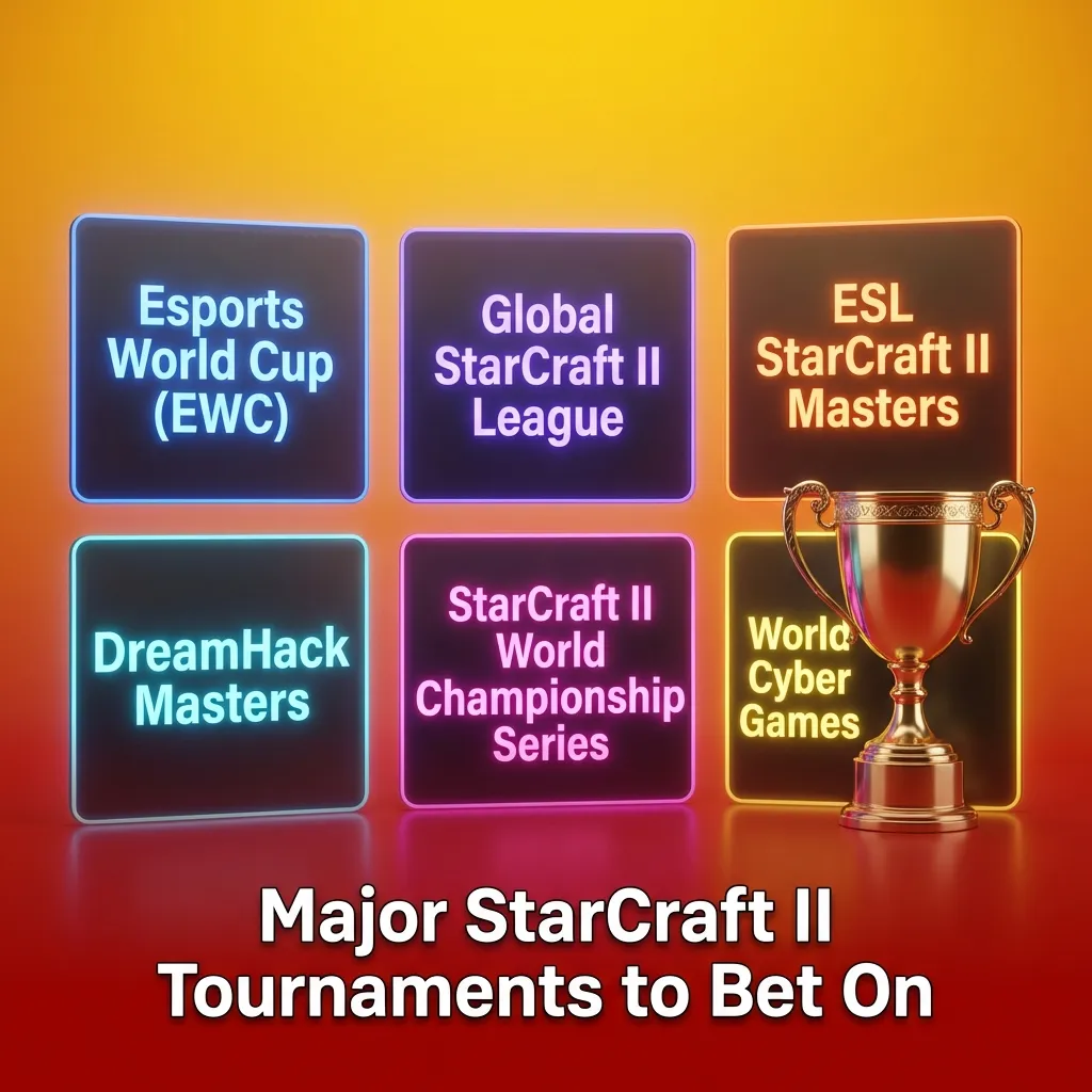 Major StarCraft II tournaments including GSL, ESL Pro Tour, IEM Katowice, and DreamHack with betting opportunities