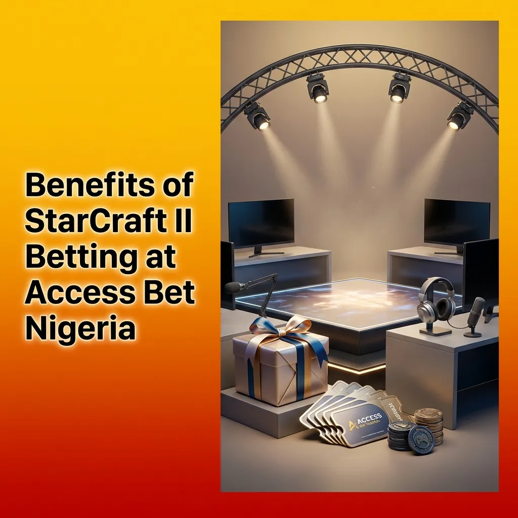 Access Bet Nigeria esports betting platform showing StarCraft II wagering options and welcome bonus details