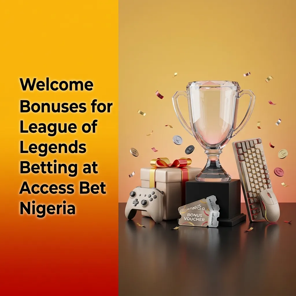 Access Bet Nigeria welcome bonus page showing 300% bonus up to NGN 10,000 for League of Legends betting